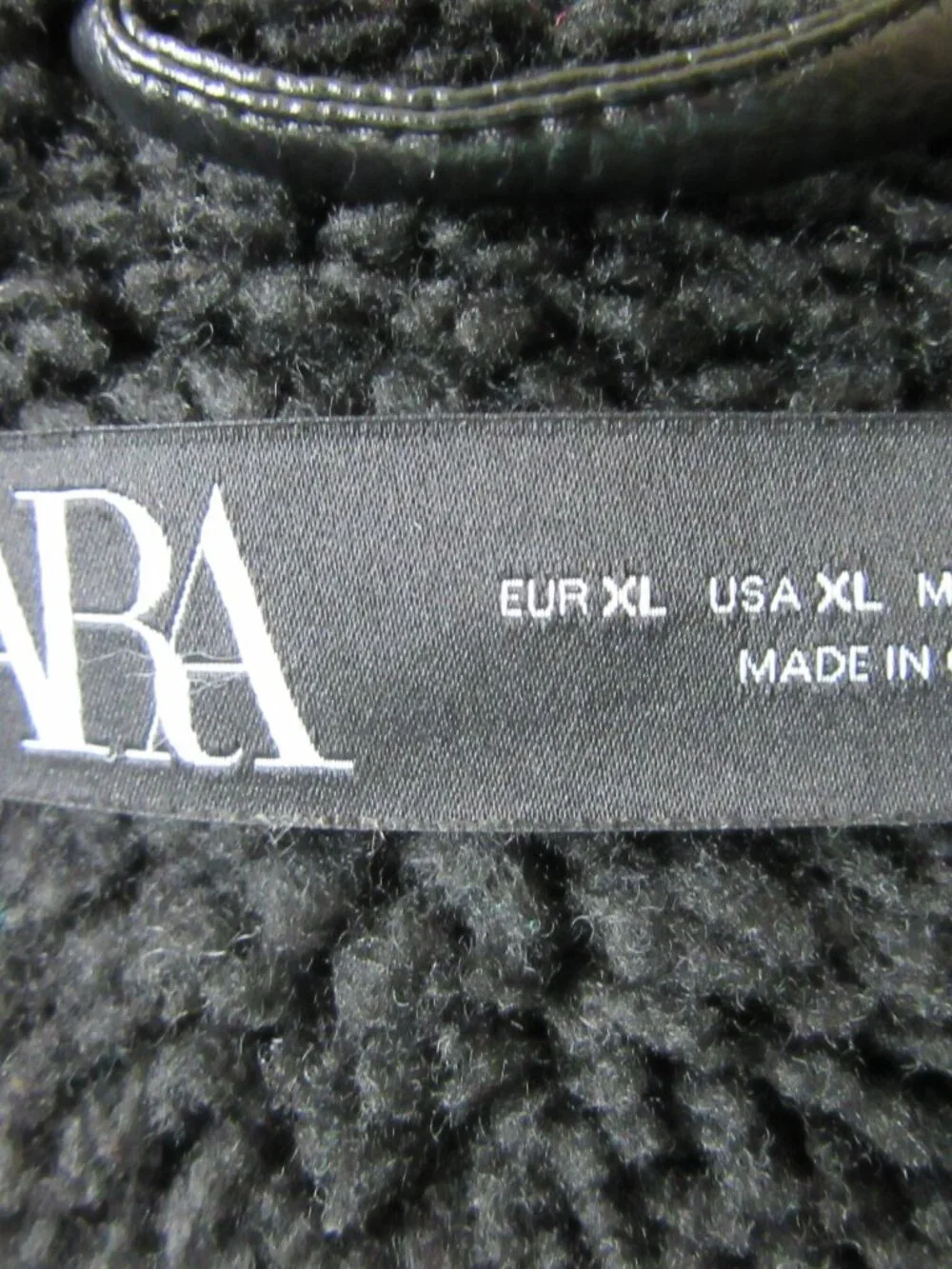 ZARA Black Faux Suede Sherpa XL Zip Long Sleeve Winter Jacket - Picture 5 of 7